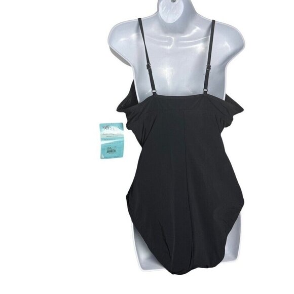 Spanx Love Your Assets Black One Piece SwimSuit Ruched Underwire Push Up size XL - Picture 4 of 9
